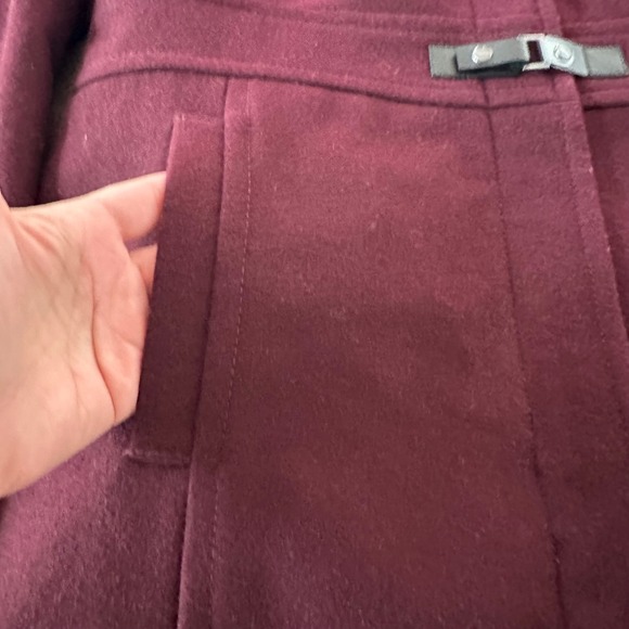Kenneth‎ Cole Womens Buckle Overcoat Wool Academia Burgundy 14 - Picture 4 of 11